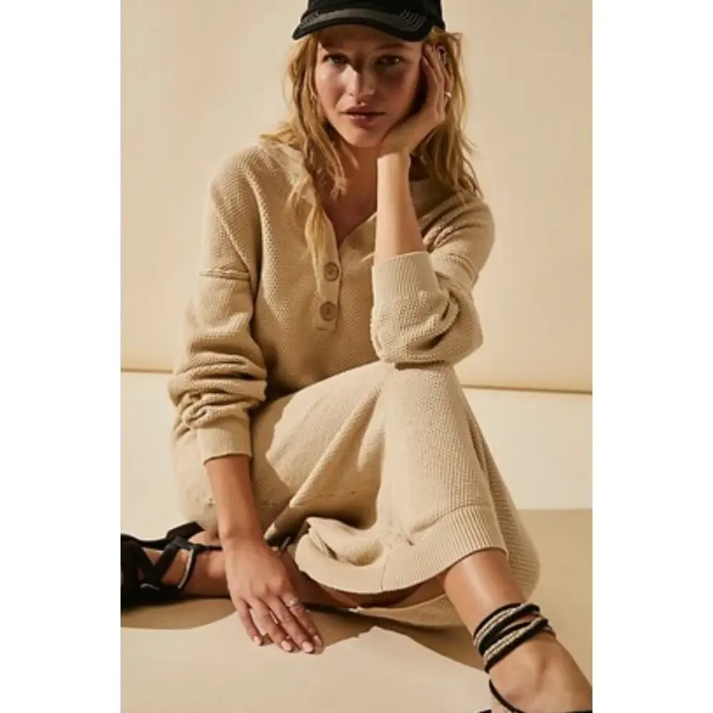 Free people hailee Cream Sweater Dress